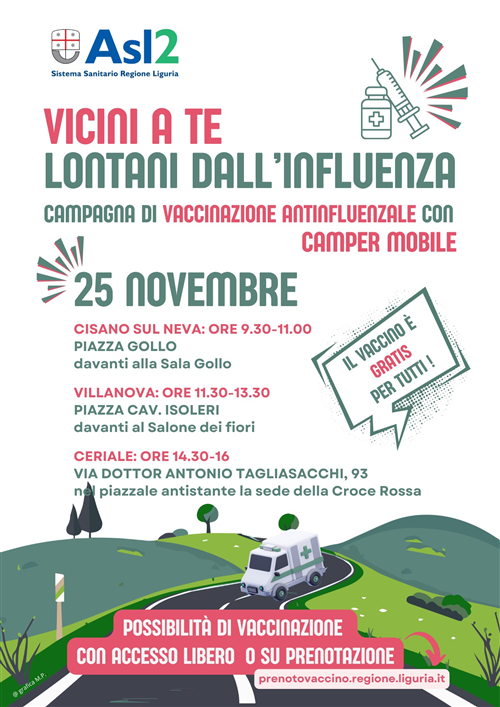 Campagna vaccinale antinfluenzale con camper mobile
