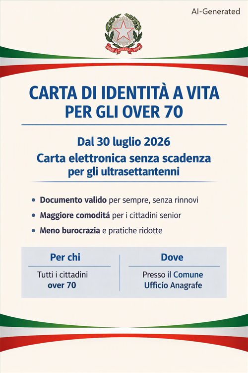 Carta dIdentità Elettronica (CIE) illimitata per gli ultra settantenni
