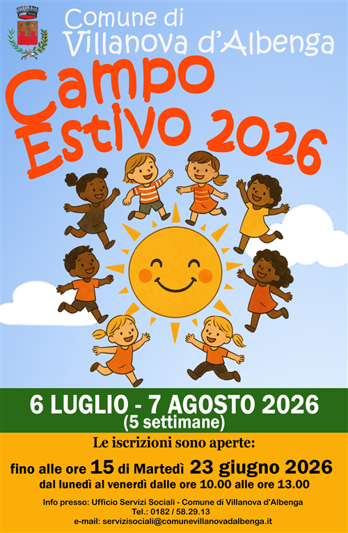 Campo estivo 2026 per i bambini in età compresa tra i 4 e gli 11 anni