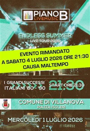 PIANO B Live Music 
EVENTO RIMANDATO CAUSA MALTEMPO