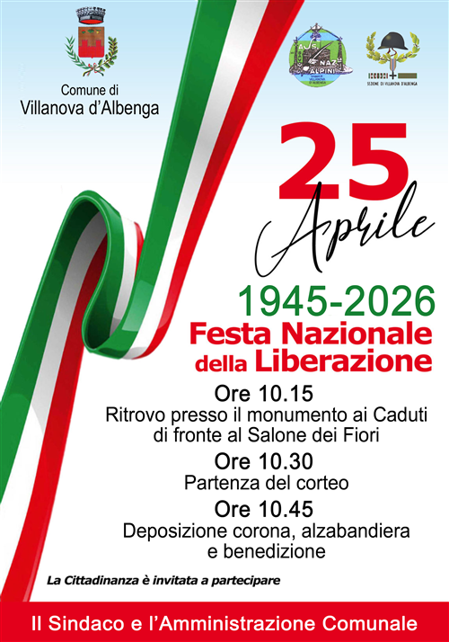 Celebrazione della Festa Nazionale della Liberazione 25 Aprile (1945-2026)